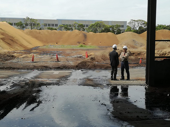 日本木塘渣脫水現(xiàn)場